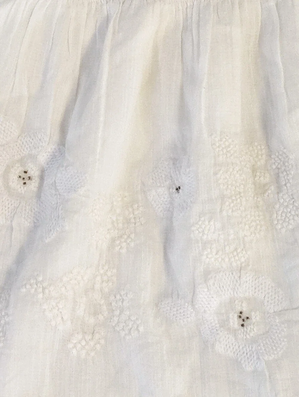 AEO‎ 2010 Delicate Embroidered Y2K SoftGirl Cotton Mini Skirt Large Pull On